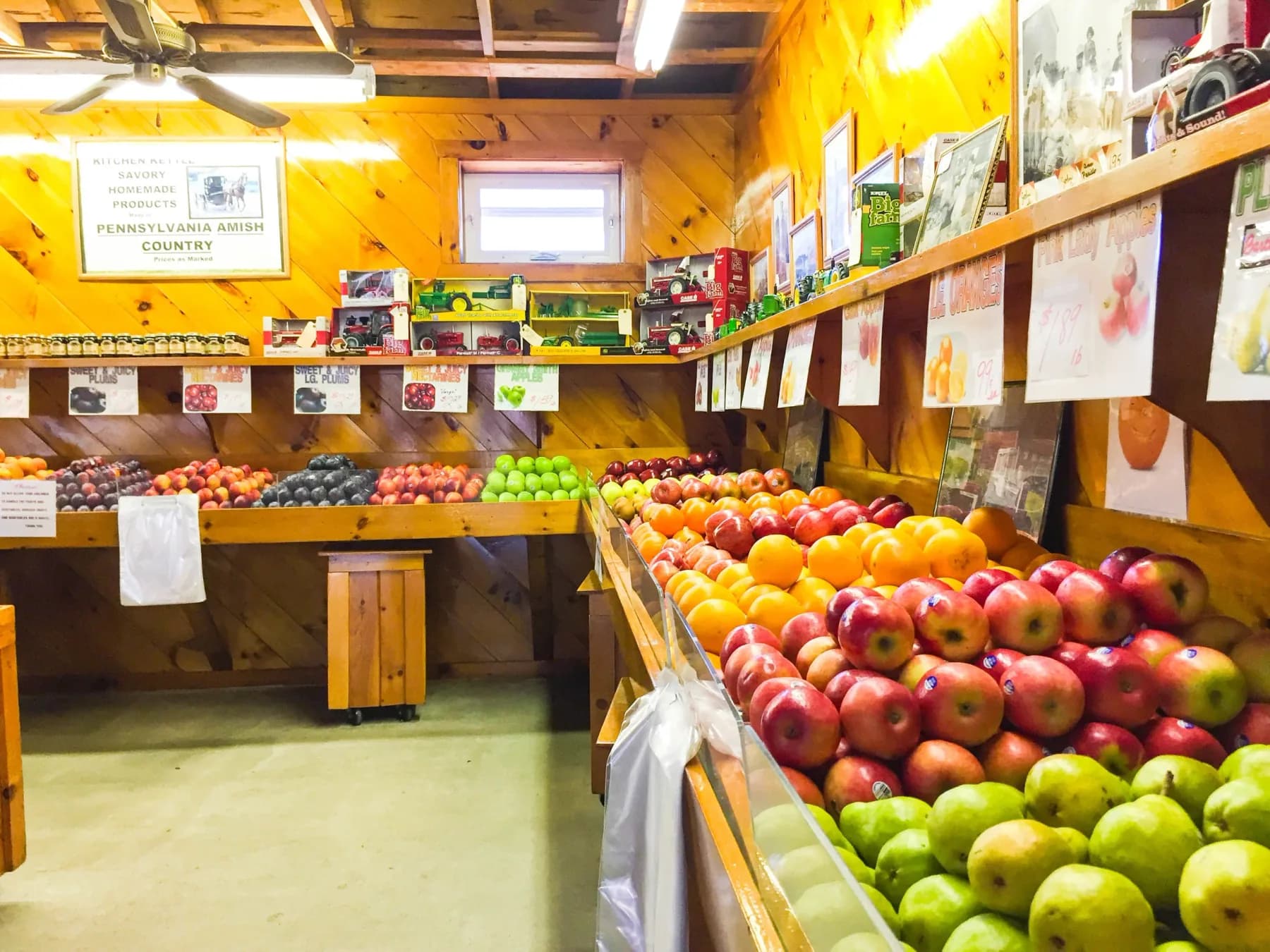 Farm stand produce and goods at Almeida's Vegetable Patch in Swansea, Massachusetts.