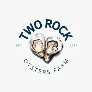 Two Rock Oysters Farm logo with illustrated oyster shells.