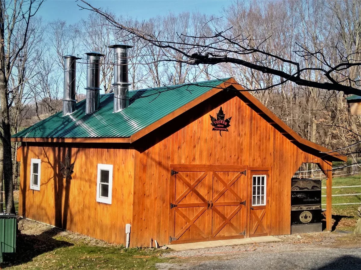 Farm photography at Tucker Maple Sugarhouse, Westford, Vermont.